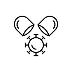 Antibiotics outline icons, minimalist vector illustration ,simple transparent graphic element .Isolated on white background