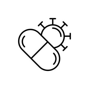 recommend clip art: Antibiotics outline icons, minimalist vector illustration ,simple transparent graphic element .Isolated on white background