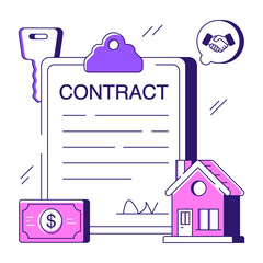 Creative design illustration of contract paper

