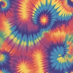 Obraz premium Tie-Dye Pattern - Psychedelic, vibrant neon patterns resembling the tie-dye process.