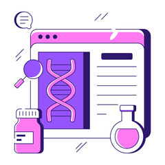 Online DNa illustration in flat design

