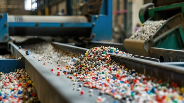 Plastic processing into plastic pellets for reuse in production, circular economy