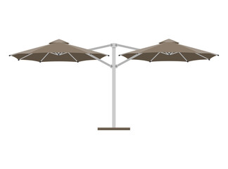 large sun umbrella for bars and cafes on the terrace or the beach flat style vector illustration isolated on white background