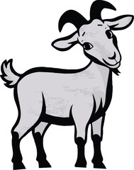 Cute goat illustration.