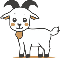 Cute goat illustration.