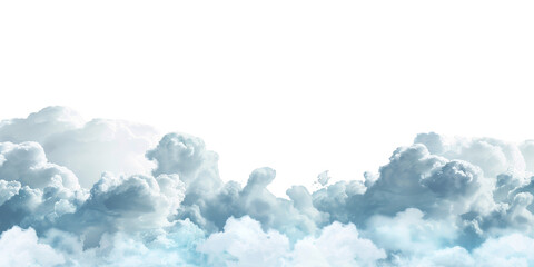 White Clouds Pastel Atmosphere on Isolated Background.