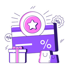 Creative design illustration of loyalty card

