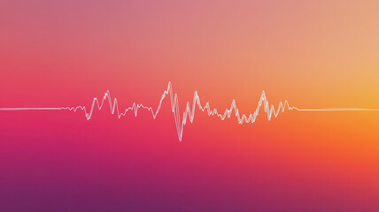A cardiogram of heart rate displayed on a vibrant, multicolored background, highlighting the waveform against the bright colors.