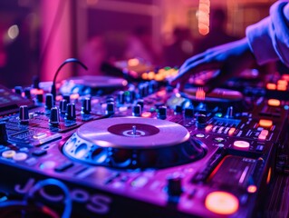 Obraz premium A highenergy launch party with a DJ and lively entertainment to celebrate a new product