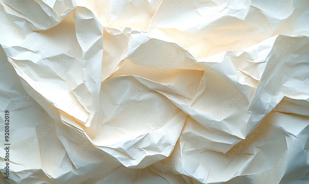 Leinwandbilder background of crinkled paper with visible texture and soft shadows