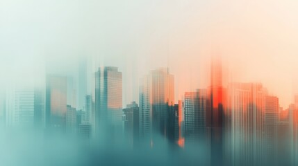 Fototapeta premium Illuminating Real Estate Investments: Vibrant Cityscape Inspiring Financial Freedom through Abstract Surreal Creativity