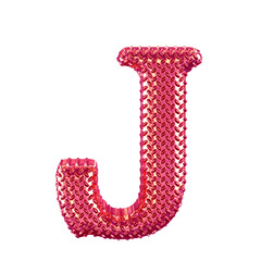 Pink ribbed symbol. letter j