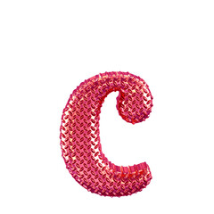 Pink ribbed symbol. letter c