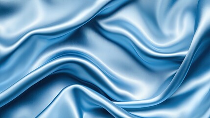 Obraz premium Elegant blue silk satin fabric, luxurious and light background with space for design, suitable for table decoration, birthday, baby shower or wedding, Valentine's Day, romantic, gentle.