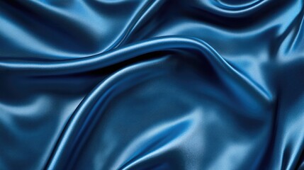 Fototapeta premium Elegant blue silk satin fabric, luxurious and light background with space for design, suitable for table decoration, birthday, baby shower or wedding, Valentine's Day, romantic, gentle.