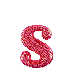 Pink ribbed symbol. letter s