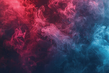 Obraz premium Dynamic smoke swirls dark red. Accented with neon blue textures and warm tones.