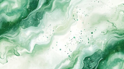Naklejka premium Emerald green cream white watercolor background. 