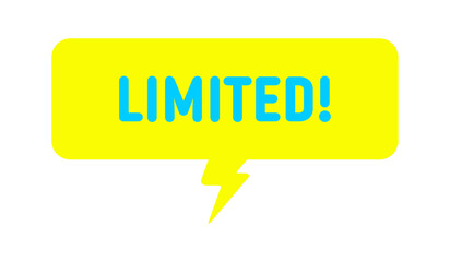 吹き出しのアイコンにLIMITED!の文字 - シンプルな限定品やタイムセールなどのPOP素材