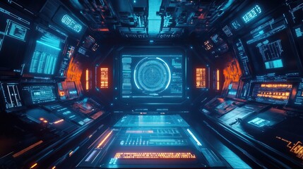 Futuristic Science Fiction Background User Interface Template. 