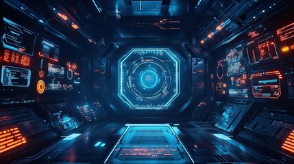 Futuristic Science Fiction Background User Interface Template. 