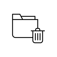Folder delete outline icons, minimalist vector illustration ,simple transparent graphic element .Isolated on white background