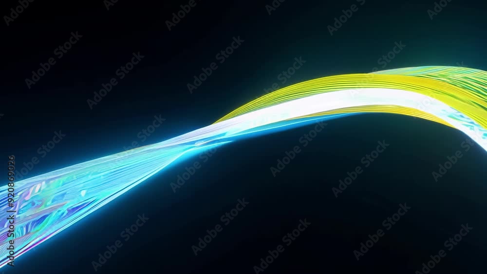 Poster dynamic light waves create a mesmerizing dance of colors against a dark backdrop, revealing captivat
