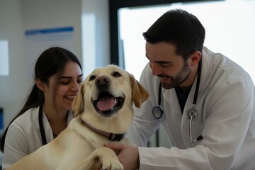 Caring and compassionate veterinarians are here to provide excellent support and treatment for your furry friends, including a joyfully happy Labrador Retriever at our wellequipped clinic
