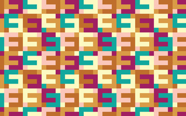 Illustration pattern  retro pink, orange, green color for background or wallpaper, carpet, fabric. jpg.