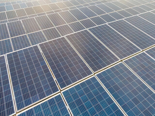 Morning Drone Images of a Large Renewable Solar Farm in Louisburg North Carolina Using Technology...
