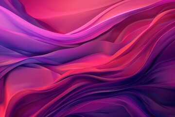 Obraz premium Vibrant abstract background with flowing purple, orange, and pink silk-like fabric textures creating a smooth, wavelike pattern.. Beautiful simple AI generated image