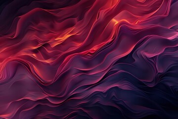 Obraz premium Vibrant abstract background with flowing purple, orange, and pink silk-like fabric textures creating a smooth, wavelike pattern.. Beautiful simple AI generated image