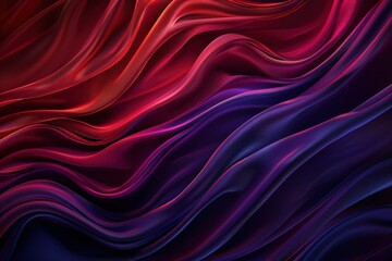 Obraz premium Vibrant abstract background with flowing purple, orange, and pink silk-like fabric textures creating a smooth, wavelike pattern.. Beautiful simple AI generated image