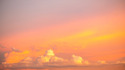 Beautiful , luxury soft gradient orange gold clouds and sunlight on the blue sky perfect for the background, take in everning,Twilight, Large size, high definition landscape photo