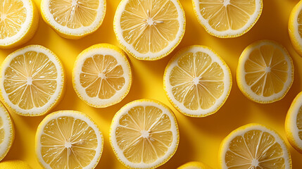 Pattern of fresh lemon slices background