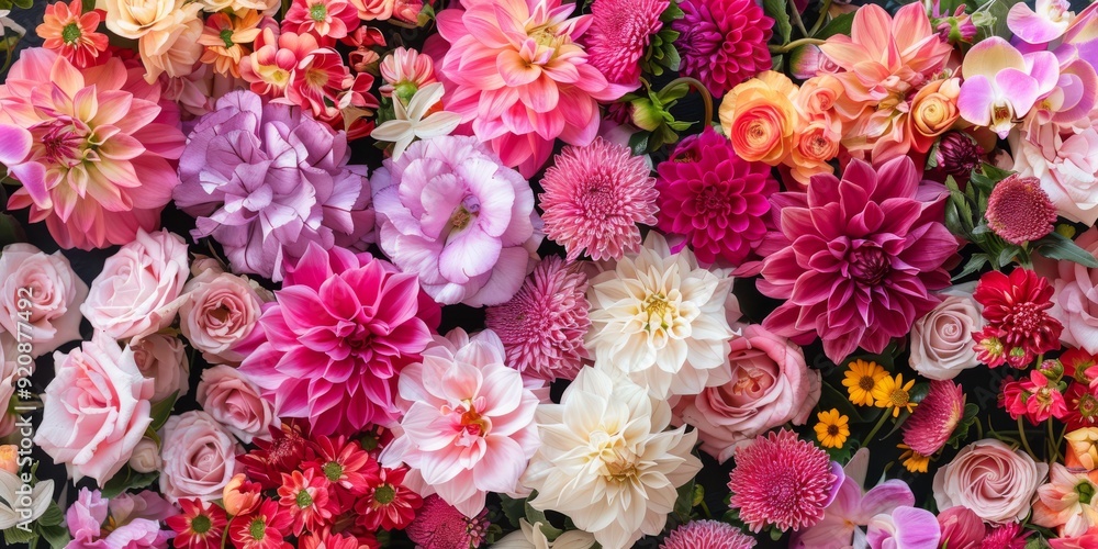 Poster a breathtaking and stunning display of an array of colorful flowers, perfectly suited for nature and