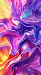 Obraz premium Swirling colorful silk fabric showcases a harmonious blend of hues and textures