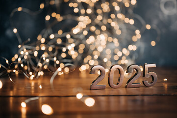 2025 text background. New year and business concept strategy.