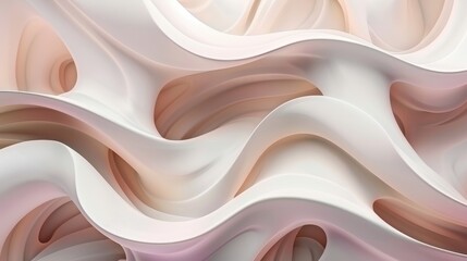 Obraz premium Curved lines and soft pastel colors create a rhythmic and fluid abstract design evoking movement and harmony