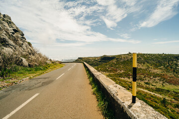 road to the top of the Pico do Arieiro during the day time. Portugal, Madeira