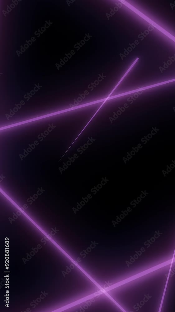 Poster abstract background with neon triangles. 3d animation of concentric simple triangles tunnel. seamles