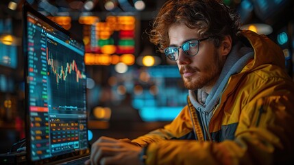 Man Analyzing Stock Market Data