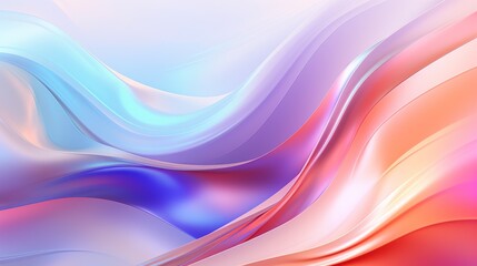Fototapeta premium Abstract flowing waves in soft pastel colors creating a smooth, serene background.