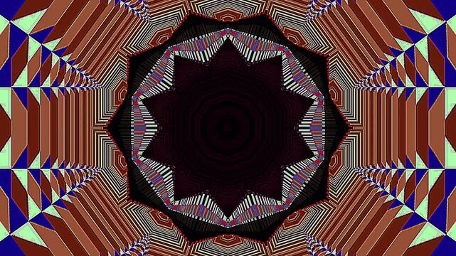 Abstract Kaleidoscope pattern with full colors. Magic mandala. 4k	
