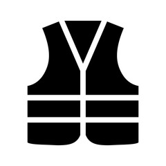 Reflective vest icon. Safety vest icon color editable