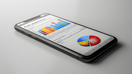 Budgeting App Smartphone Concept on Plain Background for Text or Graphics