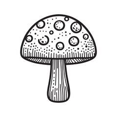Mushroom line art Vector Illustration
