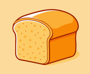 Half a loaf of toast bread stock illustration
