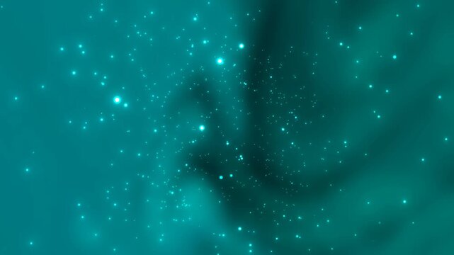 blurred light cyan green black smooth background, particle scattered wandering around motion background