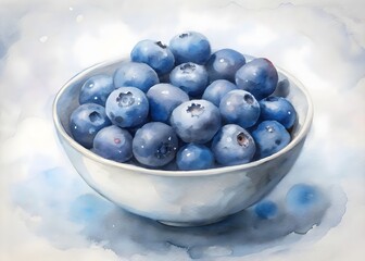 Fresh Blueberries Bowl Juicy Delicious Healthy Organic Snack Natural Food